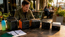 Man comparing different portable power stations